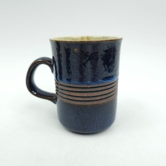 Otagiri Mugs Lot of 3 Blue Brown 9 oz Handpainted Hand Crafted Stoneware Stripe - Picture 9 of 14